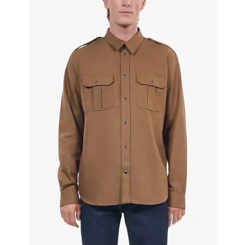 The Kooples Patch-Pocket Relaxed-Fit‎ Cotton-Blend Shirt Size XL - Picture 2 of 5